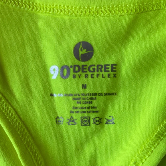 90 Degree by Reflex Racer-Back Sleeveless Workout Top Fluorescent Yellow Size M - Picture 7 of 11